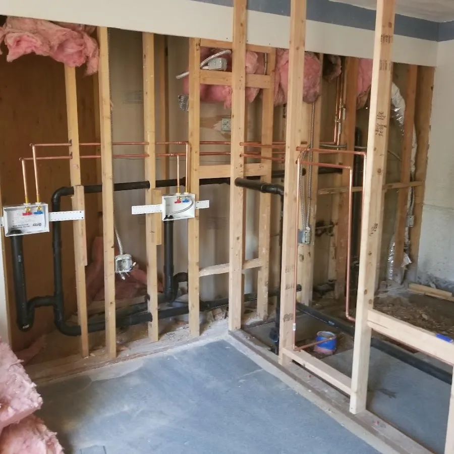 Copper pipe rough-in and plumbing installation in Rancho Cordova
